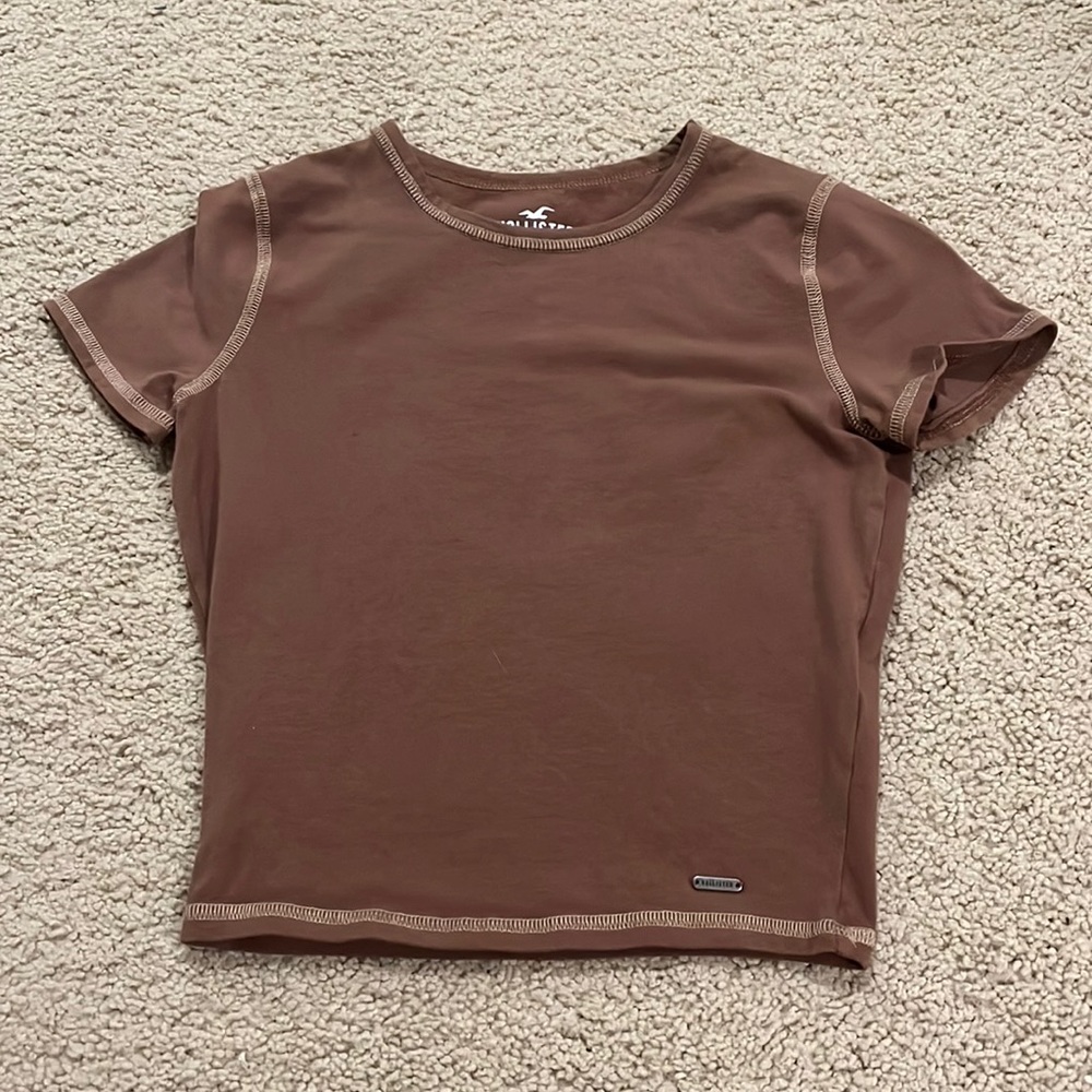 Brown Hollister crop top in extra small